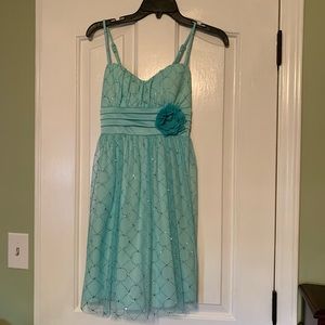 Blue and silver sparkly dress